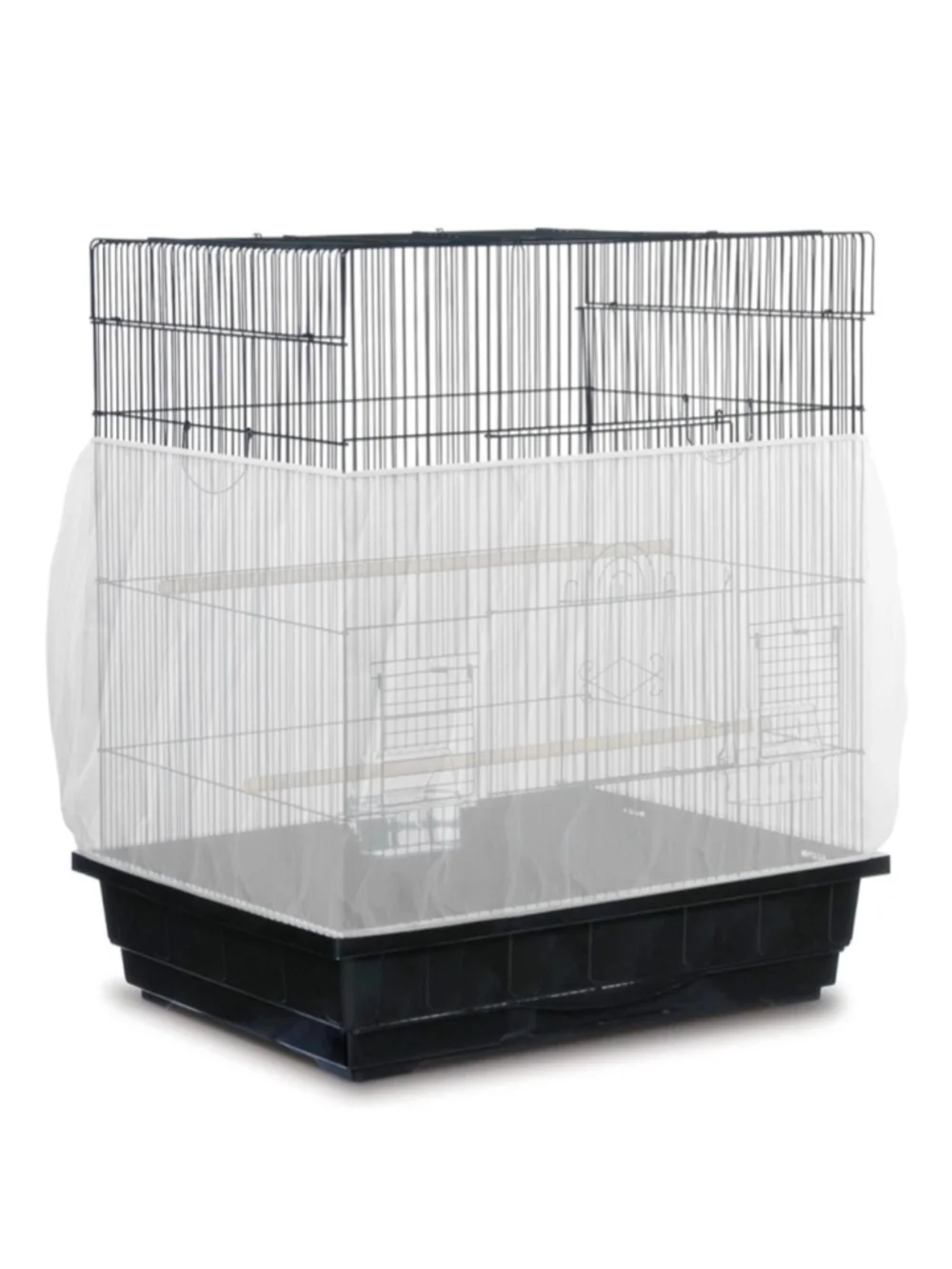 KNUTI Universal Bird Cage Seed Catcher Mesh Skirt Cover, White, 100-in, NWOT
